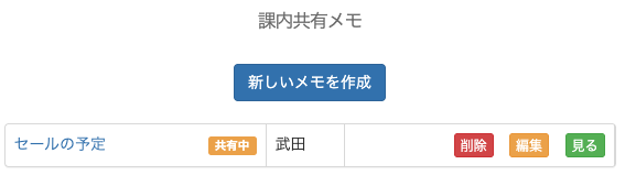 共有メモ画面